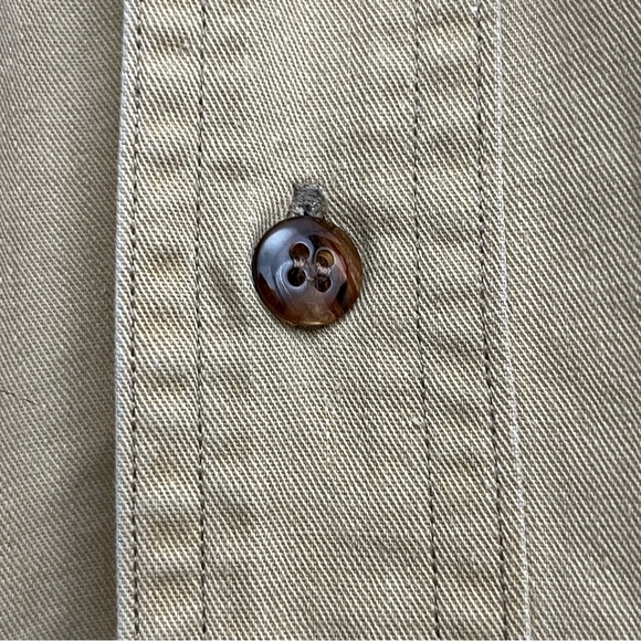 Vintage 1970s Utility Shirt Jacket - Fishing Hunting Outdoors - Pale Yellow Med - Picture 7 of 11